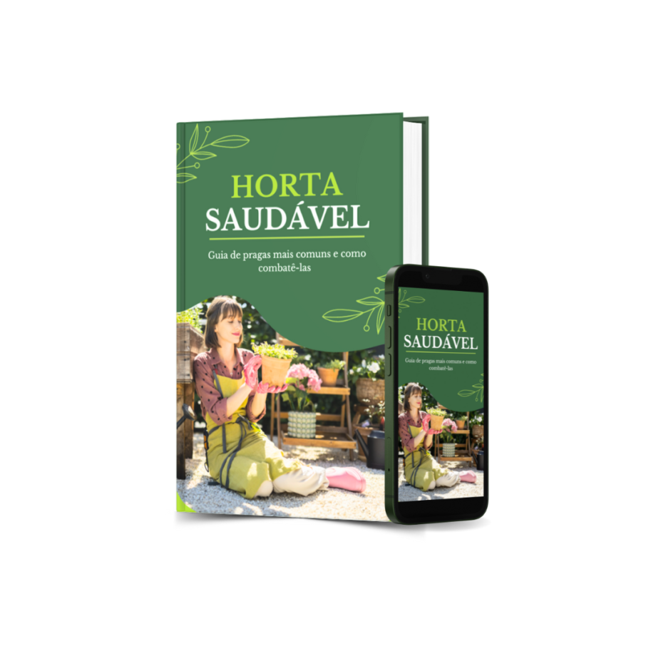 capa livro horta saudavel e guia de praga e smarphone com o ebook