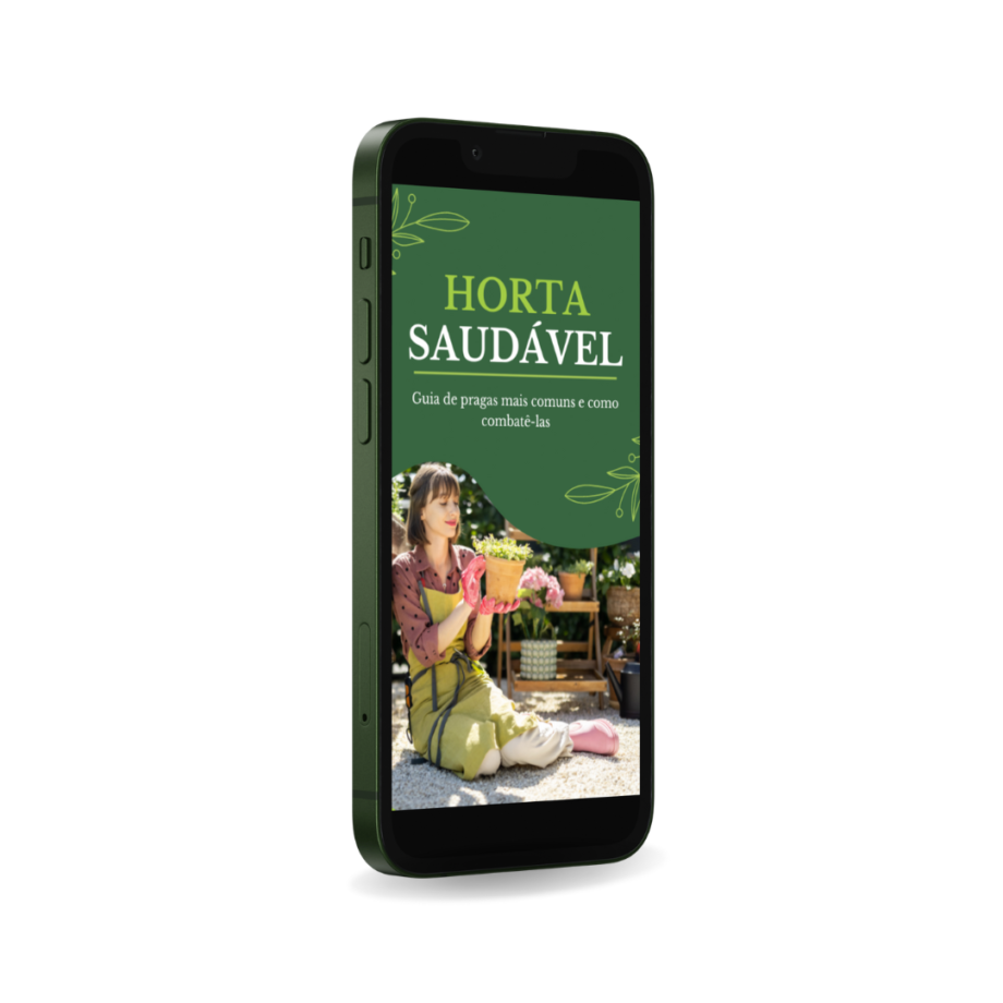 iphone com ebook de horta saudavel